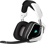 Corsair Void Elite RGB Wireless Auriculares para Juegos (7.1 Sonido Envolvente, Inalámbrico de 2.4 GHz de Baja latencia, 12 m de Alcance, Personalizable Iluminación, Compatible con PC, PS4) Blanco