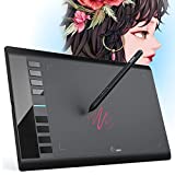 UGEE M708 V3 Tableta Gráfica de Dibujo, 10 x 6 Pulgadas Tableta Dibujo Digital con 8 Teclas de Acceso Rápido, Lápiz de 8192 Niveles, Compatible con Chromebook, Linux, Windows 7/8/10, Mac OS 10.10