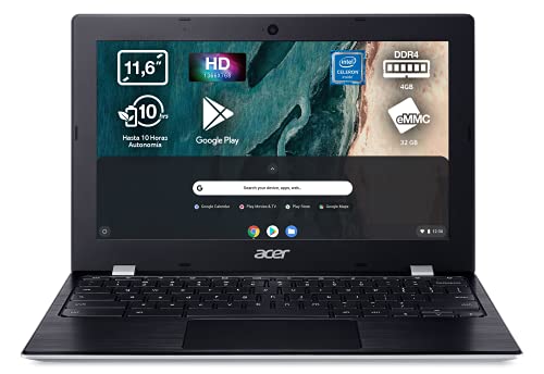 Acer Chromebook 311 CB311-11H - Ordenador Portátil 11.6" HD (MTK MT8183, 4GB RAM, 32GB eMMc, ARM Mali-G72 MP3, Chrome OS) Color Plata - Teclado Qwerty Español