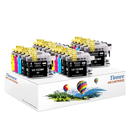 Tinnee - 20 paquetes LC123XL cartucho de tinta, cartuchos equivalentes para Brother LC123, montados en impresoras Brother MFC-J4510DW MFC-J4410DW MFC-J870DW MFC-J6520DW DCP-J132W MFC-J470DW MFC-J650DW