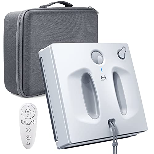 HUTT W66 Robot Limpiacristales 2600Pa, Robot Limpieza de Ventanas con Función de Rociado Automático de Agua de 150 ml, Navegación Inteligente, Control Remoto, Transmisión de Voz, 4 Mopas