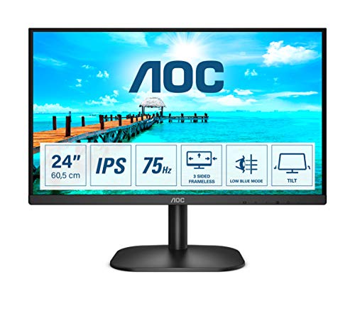 AOC Monitor 24B2XDA- 24" Full HD, 75Hz, IPS, Adaptive Sync, 1920x1080, 250 cd/m, D-SUB, DVI, HDMI
