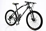 Bicicletta - Bicicleta de montaña (26 pulgadas, freno de disco, suspensión de horquilla de suspensión), color negro