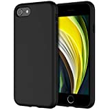 JETech Funda de Silicona Compatible iPhone SE 3/2 (Modelo 2022/2020), iPhone 8 y iPhone 7, 4,7", Sedoso-Tacto Suave, Cubierta a Prueba de Golpes con Forro de Microfibra (Negro)