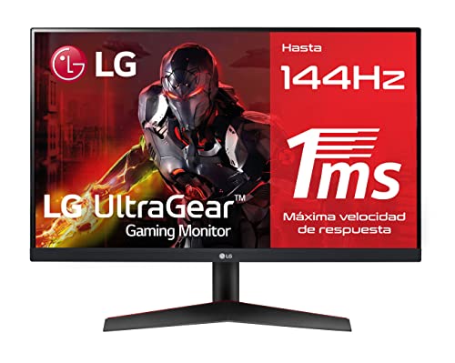 LG UtraGear 24GN600-B - Monitor 24 pulgadas gaming, 144 Hz, 1 ms, 1000:1, 300nit, sRGB 99%, HDMI, DisplayPort, Color Único