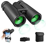 Prismáticos Profesionales, 12x42 HD Prismaticos Vision Nocturna Débil con Adaptador de Teléfono, Prismas BaK4 y FMC. Ideales para Observación de Aves, Caza, Senderismo, Astronomía y Camping