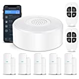 AGSHOME Alarmas para Casa WiFi, Alarma Casa con 1 Sirena, 5 Sensor Puerta  2 Mandos A Distancia, Alarma Sin Cuotas, Alarma De Aplicación A Través De La Red Móvil
