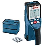 Bosch Professional Detector de pared D-tect 150 SV (máx. profundidad de detección madera/cables con tensión/tubos de plástico/metal: 40/60/80/150 mm, 4 pilas AA, con funda, en caja)