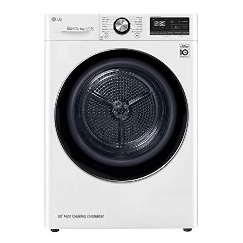 LG RC80V9AV2W - Secadora de ropa, bomba de calor, 8kg, carga frontal,inteligencia artificial, 62 dB, Color Blanco