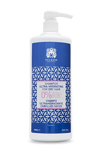 Valquer Profesional Champú Ultrahidratante, Cabellos secos, Zero % Sin Sal, Sin Sulfatos, Sin Parabenos, Sin Colorantes y Sin Siliconas - 1000 Ml