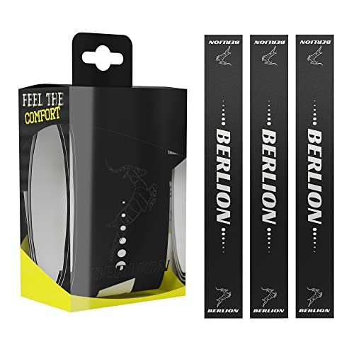 BERLION – Pack 3 Unidades Protector Pala de Padel – Padel Accesorios – Cinta o Adhesivo Ancho para Bordes - Funda Pala Padel Marco – Protector Raqueta Padel Blanco y Negro (Blanco) (Negro)