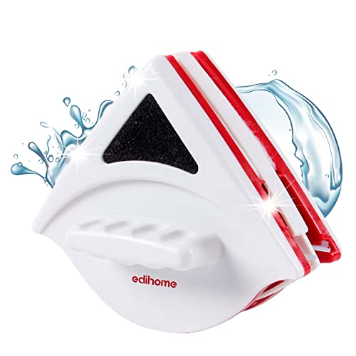 Edihome, Limpia Cristales Magnético, con Doble Lateral para Ventanas de 15-24 mm, Profesional, Limpiacristales, Incluye 6 esponjas, 4 escobillas, 12 ajustadores de esponjas
