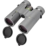 Bresser Prismáticos 10 x 42 Wave, Impermeables, con Cristal BAK-4, Tratamiento UR, oculares con Gafas, observación de la Naturaleza, Viajes y Senderismo, Gris