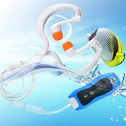 ORETG45 Reproductor de música MP3 Multifunción con cable FM Radio buceo Inicio Portátil .0 PDA Natación IPX8 Impermeable Recargable Deportes Acuáticos (Azul)