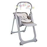 Chicco Polly Magic Relax Trona Evolutiva para Bebés y Hamaca Apta de 0 Meses a 3 Años (15 kg), Trona Compacta Reclinable y Ajustable con 4 Ruedas, Barra de Juegos y Cojín Reductor - Marrón Beige