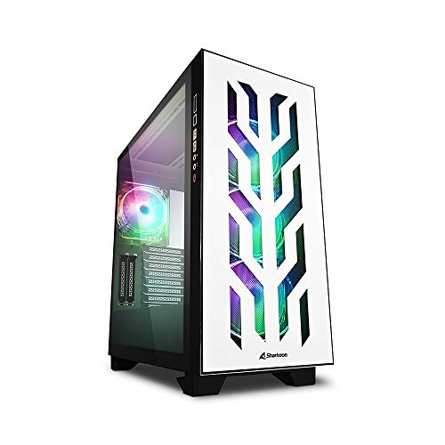 Sharkoon Elite Shark CA300T - Caja de Ordenador, PC Gaming, Torre E-ATX, Blanco