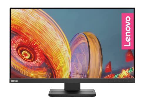 Lenovo ThinkVision E24q-20 - Monitor QHD de 24 Pulgadas (2 K, 2 K, IPS, 60 Hz, 4 ms, HDMI, DP, Altavoces), Negro