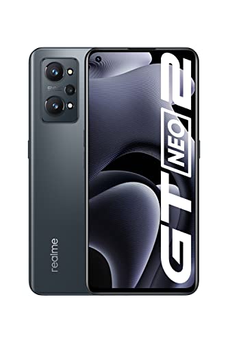 realme GT Neo 2 Smartphone Libre, Procesador Qualcomm Snapdragon 870 5G, Pantalla AMOLED E4 de 120 Hz, Carga SuperDart de 65W, Cámara triple de IA de 64 MP, Dual Sim, NFC, 12GB+256GB, Neo Black