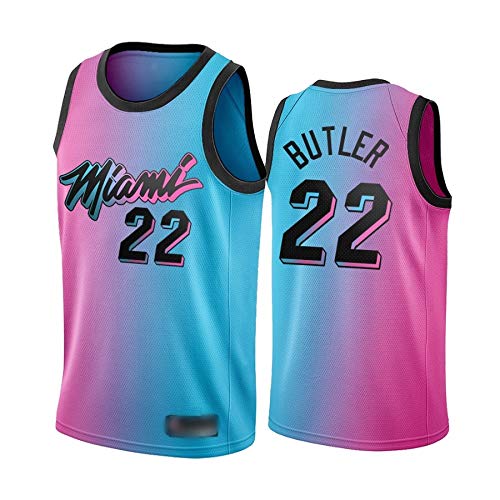 Checkless Camiseta de Baloncesto para Hombre Miami #3 Dwyane Wade #22 Butler #14 Tyler Herro Bordado, Transpirable y Resistente al Desgaste Camiseta de Basket para Fan