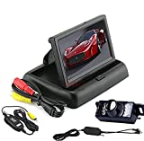 BW 4.3"TFT LCD Plegable Coche Dashboard Vista Posterior Coche Monitor inalámbrico Impermeable Copia de Seguridad de la cámara