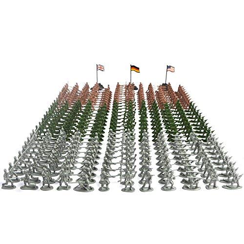RAINBOW TOYFROG Army Men Play Bucket-Soldados de la Segunda Guerra Mundial, juego de 300 piezas