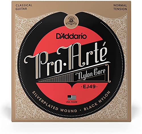 D'Addario Cuerdas Guitarra Española | Cuerdas de Guitarra Española | Cuerdas para Guitarra Española | EJ49 Juego de Cuerdas, Negro