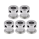 Tonysa 5 Piezas 2GT 20 Dientes Broca Leación de Aluminio Polea de Sincronización para Correas de distribución Impresora 3D, (20 Dientes, diámetro Interior 5 mm / 8 mm con Dientes) (8mm)