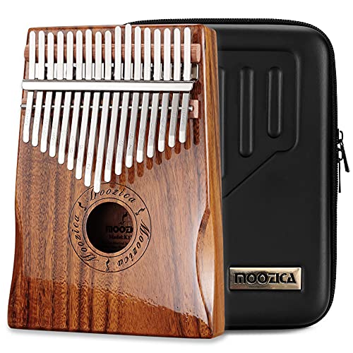 Moozica 17 teclas Kalimba, piano marimba de pulgar de madera de tono sólido de alta calidad con estuche protector e instrucción de aprendizaje (Acacia Koa-K17K)