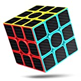CFMOUR Cubo de Mágico, 3x3x3 Fibra de Carbono Suave Magia Cubo de Mágico Rompecabezas 3D Cube, Versión Mejorada, 5.7cm (Negro)