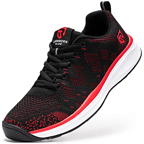 LARNMERN PLUS Zapatillas de Running para Hombre Antideslizante Zapatos para Correr y Asfalto Aire Libre y Deportes Calzado Ligero Transpirable（Rojo 44）
