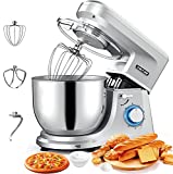 CHeflee Amasadora Batidora 1800 W Máquina de Cocina Gancho Para Masa, con Recipiente de Acero Inoxidable de 7,2 L, Multifuncional Para Hornear Batidora Vertical de Alimentos