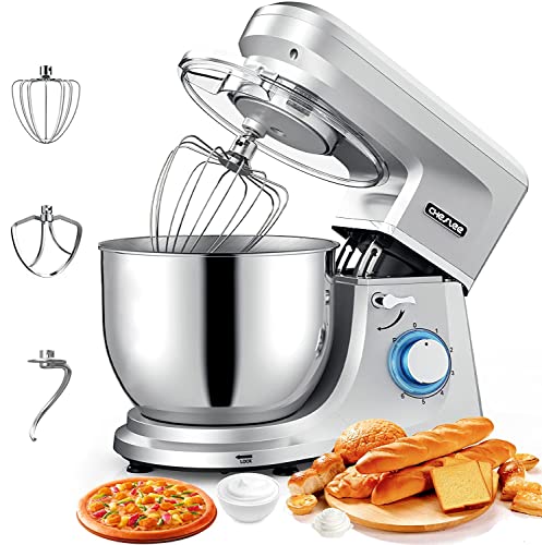 CHeflee Amasadora Batidora 1800 W Máquina de Cocina Gancho Para Masa, con Recipiente de Acero Inoxidable de 7,2 L, Multifuncional Para Hornear Batidora Vertical de Alimentos