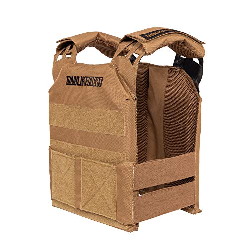 TRAINLIKEFIGHT MEV Entry Vest - Chaleco Lastrado Ajustable para Entrenamiento, Cross Training, calistenia o Fitness (Apto para Placas lastradas) - Coyote/Arena