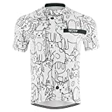 Verano Ciclismo Jersey Hombres Manga Corta Cremallera MTB Jersey Bolsillo Trasero Road Bike Jersey Hombres Blanco, Qxsy31, 3X-Large