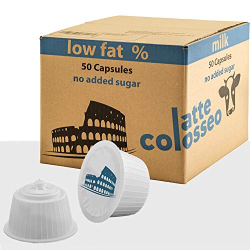 Latte Colosseo - 50 Cápsulas Compatibles Dolce Gusto (Leche Desnatada, 50 Cápsulas, 50 Porciones)