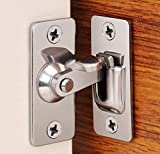 Tornillo de bloqueo de puerta de seguridad de acero inoxidable en ángulo recto de 90 grados, utilizado para valla de madera, puerta y ventana, cerradura de puerta corredera de seguridad (silver)