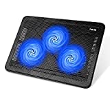 HAVIT Base Refrigeracion Portatil, 3 LED Ventiladores silenciosos, 2 usb puerto, altura ajustable Laptop Cooler compatible con 12-17 pulgadas portatil pc , portatil gaming, HV-F2056