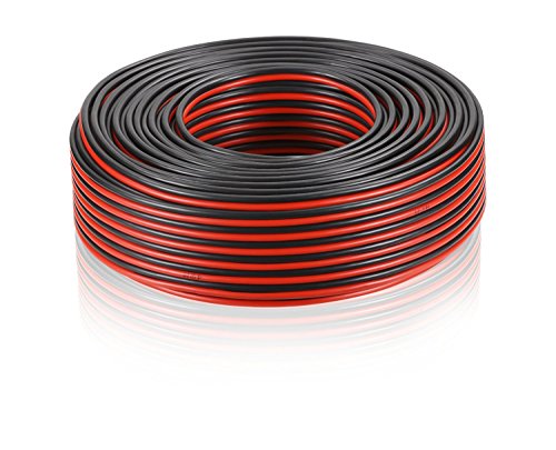 Manax Seki - Cable para altavoz (1,5 mm r/s, 25 m, CCA 2 x 1,5 mm², 25 m), color rojo y negro