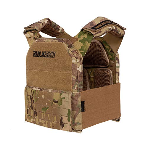TRAINLIKEFIGHT Metcon Tactical Vest MTV - Chaleco Lastrado Ajustable para Entrenamiento, Cross Training, calistenia o Fitness (Apto para Placas lastradas - NO Incluidas) - Camo - Allterrain