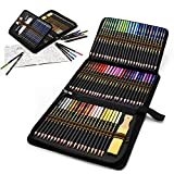 Estuche de lápices de colores para dibujo profesional, Set de 96 piezas Set de Dibujo Artista Kit para libros de colorear o útiles escolares para Artistas, Estudiantes, Niños y Adultos