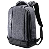 K&F Concept - Mochila Fotográfica, Mochila de Fotografía para Cámara Reflex Impermeable ，para Portátil 15" y Drone (Gris(2 Camaras+6 Lens+14.4 Laptop))
