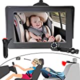 Cámara para Bebé Asiento Trasero, Cámara Monitor Bebé Coche con Visión Nocturna HD Ajustable 360°, Vista Amplia de 150 °, 4,3" pantalla, Observa Cada Movimiento del Bebé
