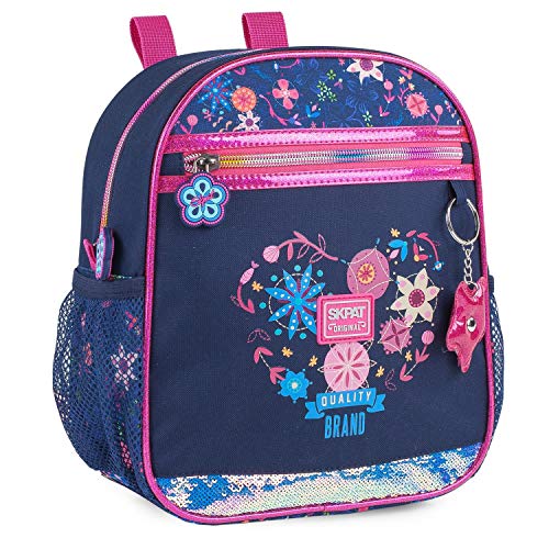 SKPAT - Mochila Infantil Niña Pequeña - Mochila Escolar Niña para Guardería o Colegio Resistente y Ligera de Marca SKPAT. Asa Superior y Tiras Ajustables. 131534, Color Marino