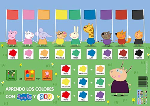 Editorial GEU Peppa Pig Juguete Educativo: Lámina Aprendo los Colores | Tamaño A3