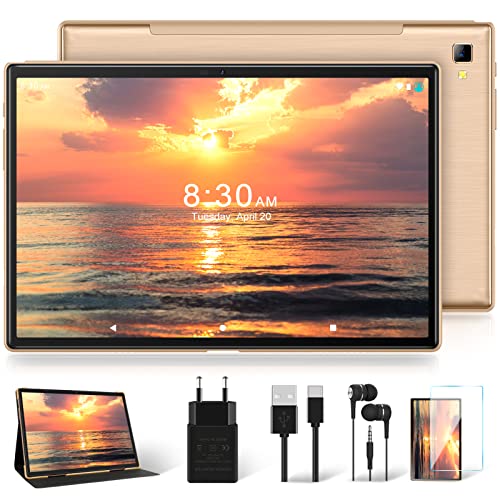 Tablet 10 Pulgadas Android 11 Original con Octa-Core, Brillo Alto IPS YESTEL T5 Tablets, 1.6 GHz/OTG, 4GB RAM 64GB Ampliables hasta 128GB, Color Oro Rosa