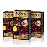 Syoss Oleo Intense - Tinte 5-92 Rojo Intenso – Coloración permanente Sin Amoníaco – Cobertura profesional de canas – Resultados de peluquería (Pack De 3)