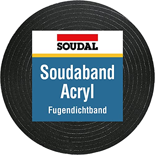 Soudal – Cinta de compresión de 10 m, acrílico 300 15/3, anchura de 15 mm, expansión de 3 a 15 mm, estanca, para juntas de ventanas, color gris antracita