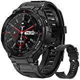 Smartwatch Hombre, Reloj Inteligente Impermeable 68, Monitor de Sueño y Caloría Pulsómetro,Presión Arterial, Podómetro Pulsera Reloj Inteligente para Android iOS (Negro)
