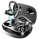 Auriculares Inalambricos, Auriculares Bluetooth 5.1 Sonido Estéreo In-Ear Auriculares Deportivos 48 Horas de reproducción Control tactil Cascos Inalambricos IP7 Impermeable para Running Sport Negro