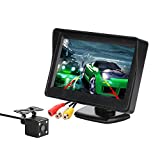Kit de cámara y monitor de respaldo para el automóvil, monitor LCD de 4.3 pulgadas Sistema de asistencia de estacionamiento de seguridad con vista trasera y cámara retrovisora de 4 LED (CL403KRCA)